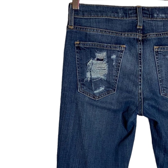 Current/Elliott The Stiletto Dark Shredded Distressed Mid Rise Ankle Jeans 25 - Picture 10 of 16